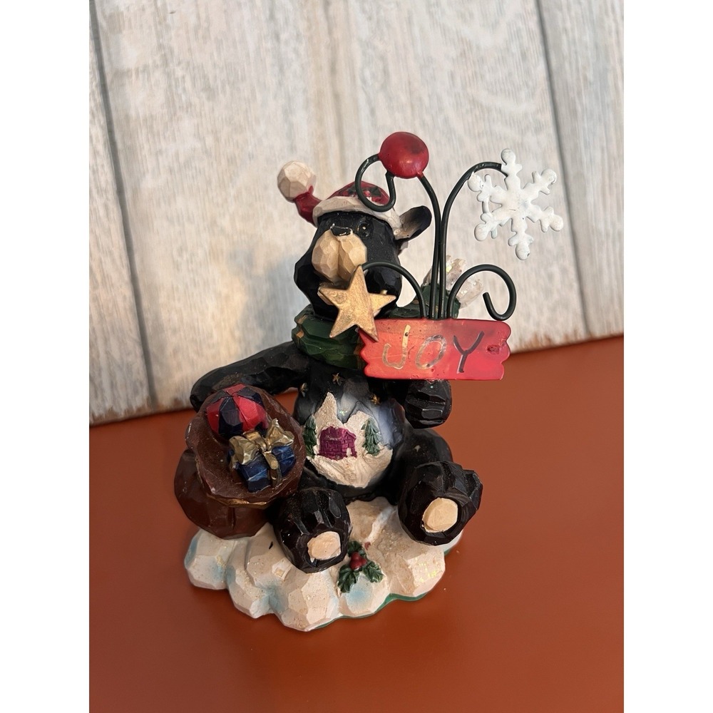 Greenbriar International Holiday Christmas Black Bears Snowflake Figurine 6"